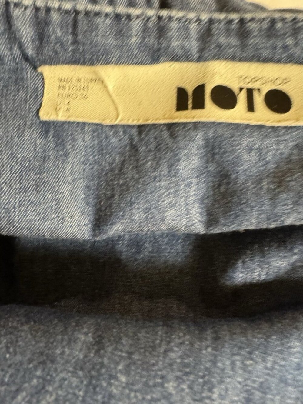 Topshop Moto Denim Midi Dress Womens US 4 Blue Button Front Strappy - Picture 4 of 6